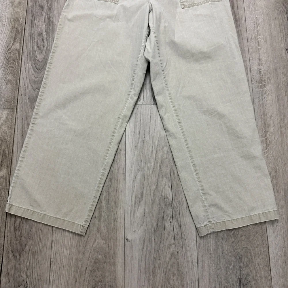 L.L.Bean Pants Womens‎ Large Tan Wide Leg Elastic Waist Drawstring Cotton